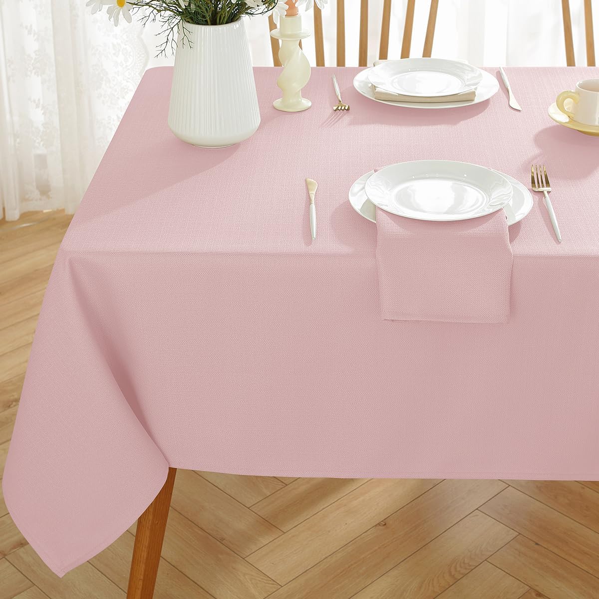 Mantel cuadrado texturizado 20x20 pulgadas rosa