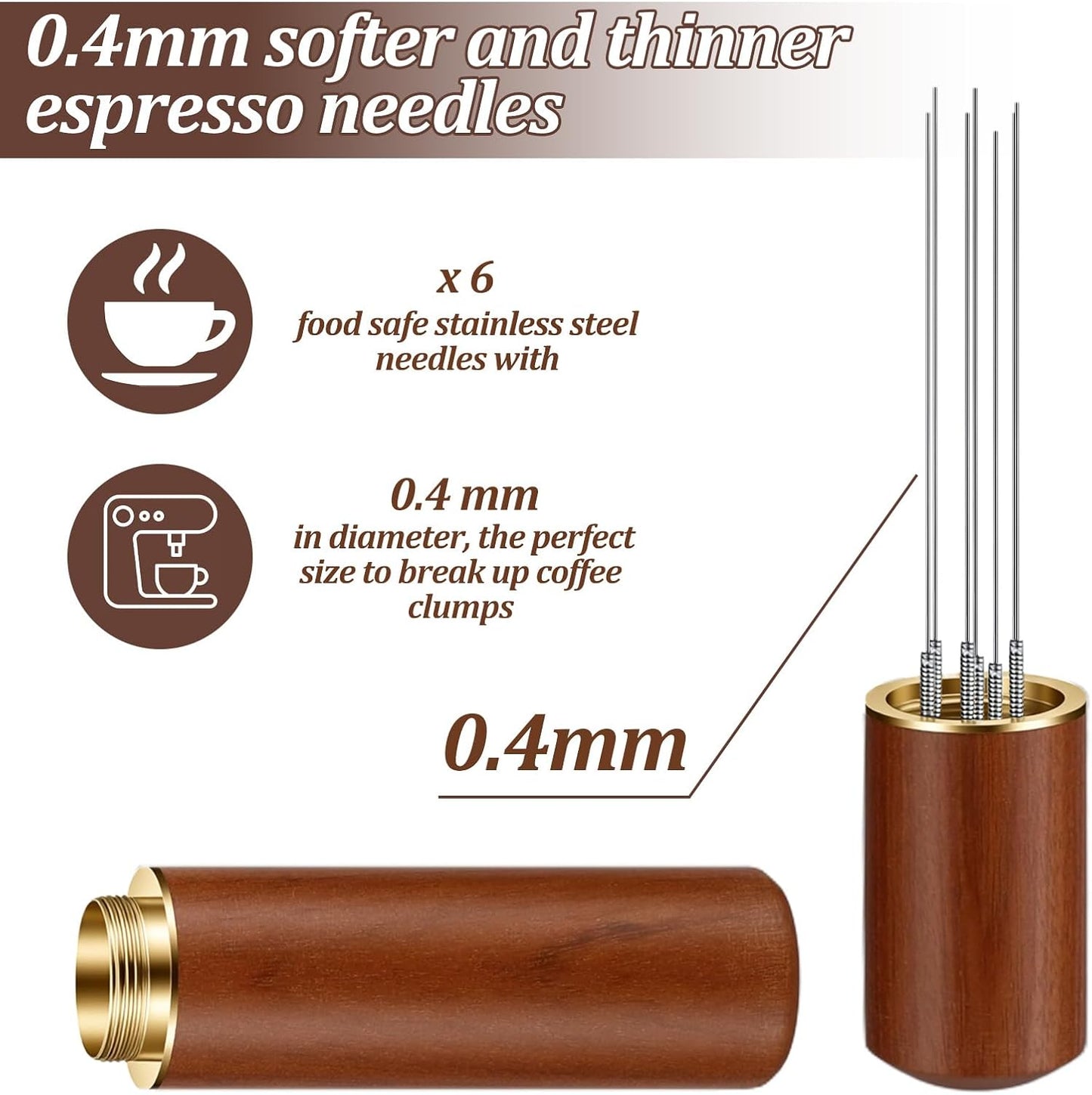 2 Herramientas Agitadoras Espresso Profesional de Madera