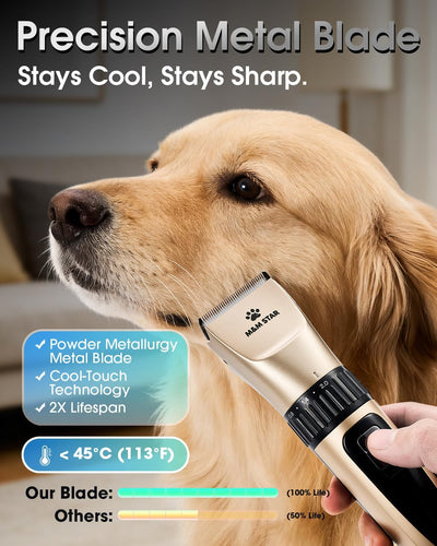 Kit aseo perros cortadora pelo inalámbrica IPX7 recargable