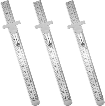 Regla bolsillo 3 pzas acero inox flexible 6 pulg con clip