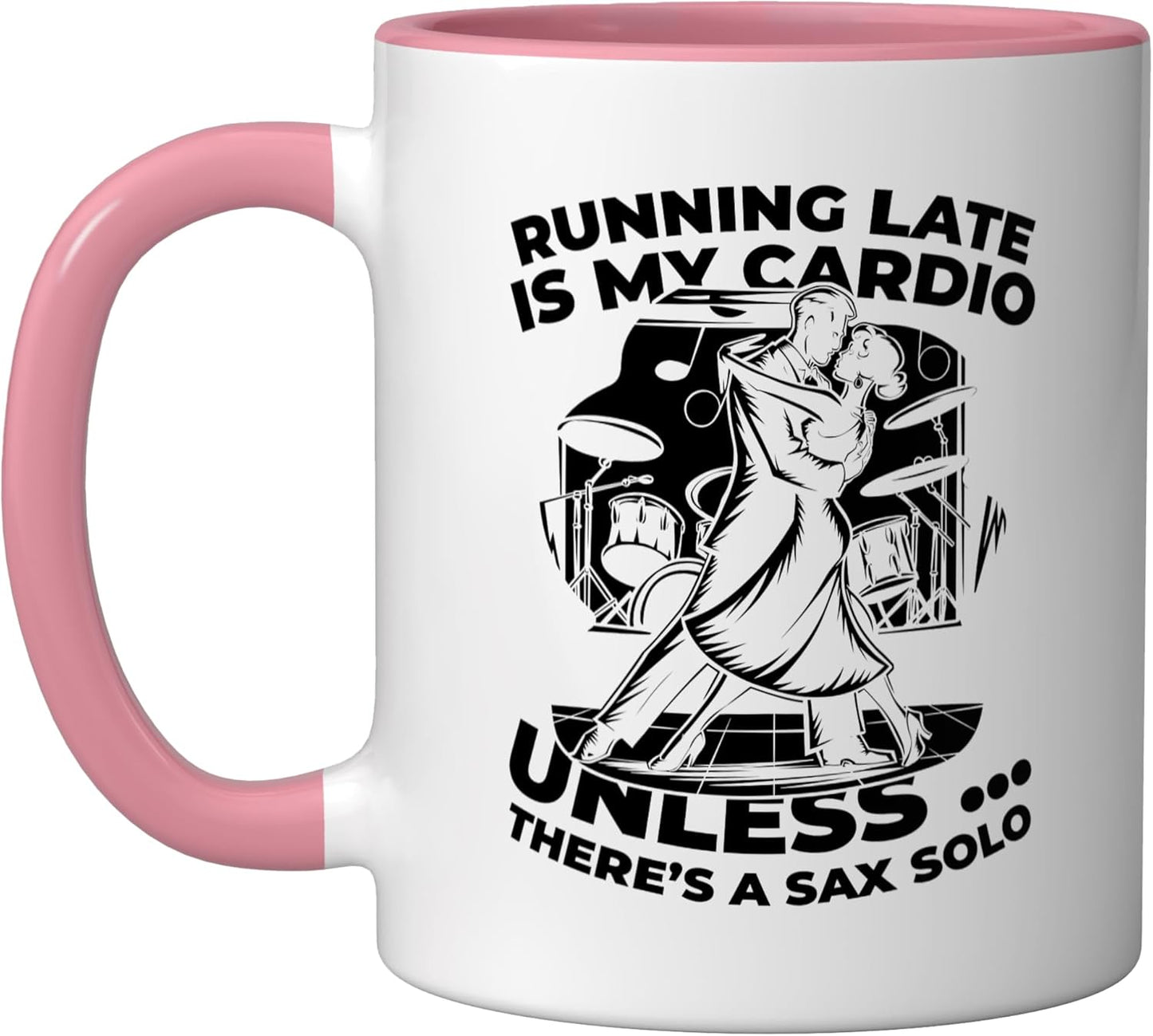 Taza de cerámica para música jazz en rosa/blanco