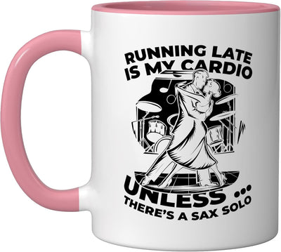 Taza de cerámica para música jazz en rosa/blanco
