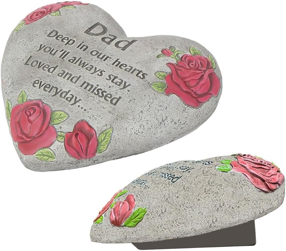 Piedra conmemorativa corazón resina duradera decoración hogar