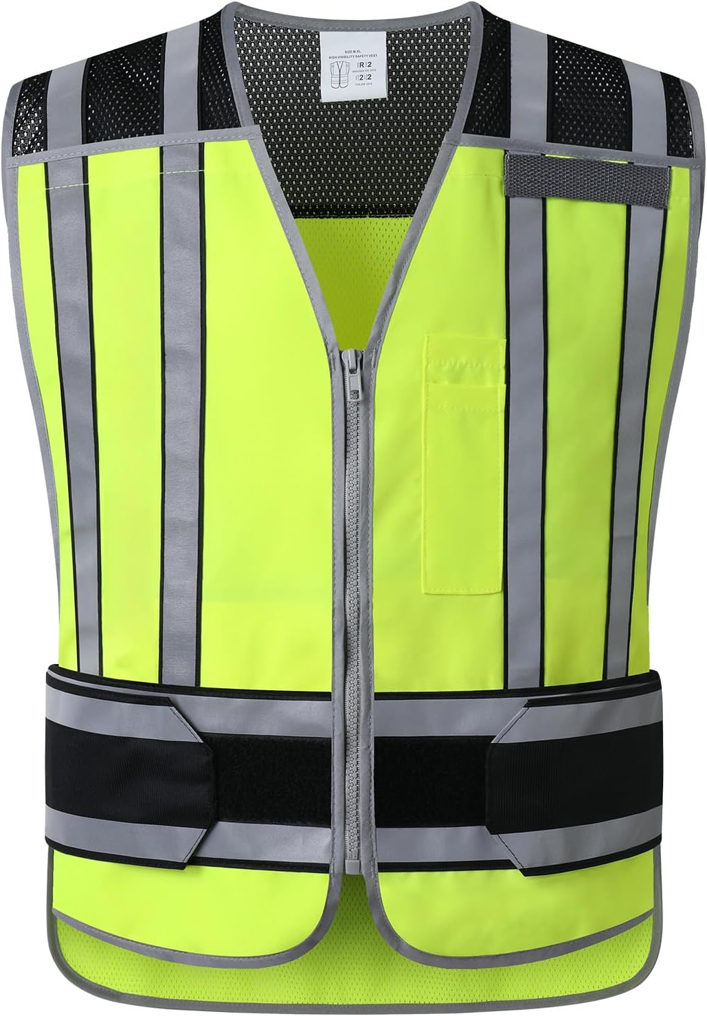 Chaleco reflectante clase 2 tráfico policial verde lima 4 puntos
