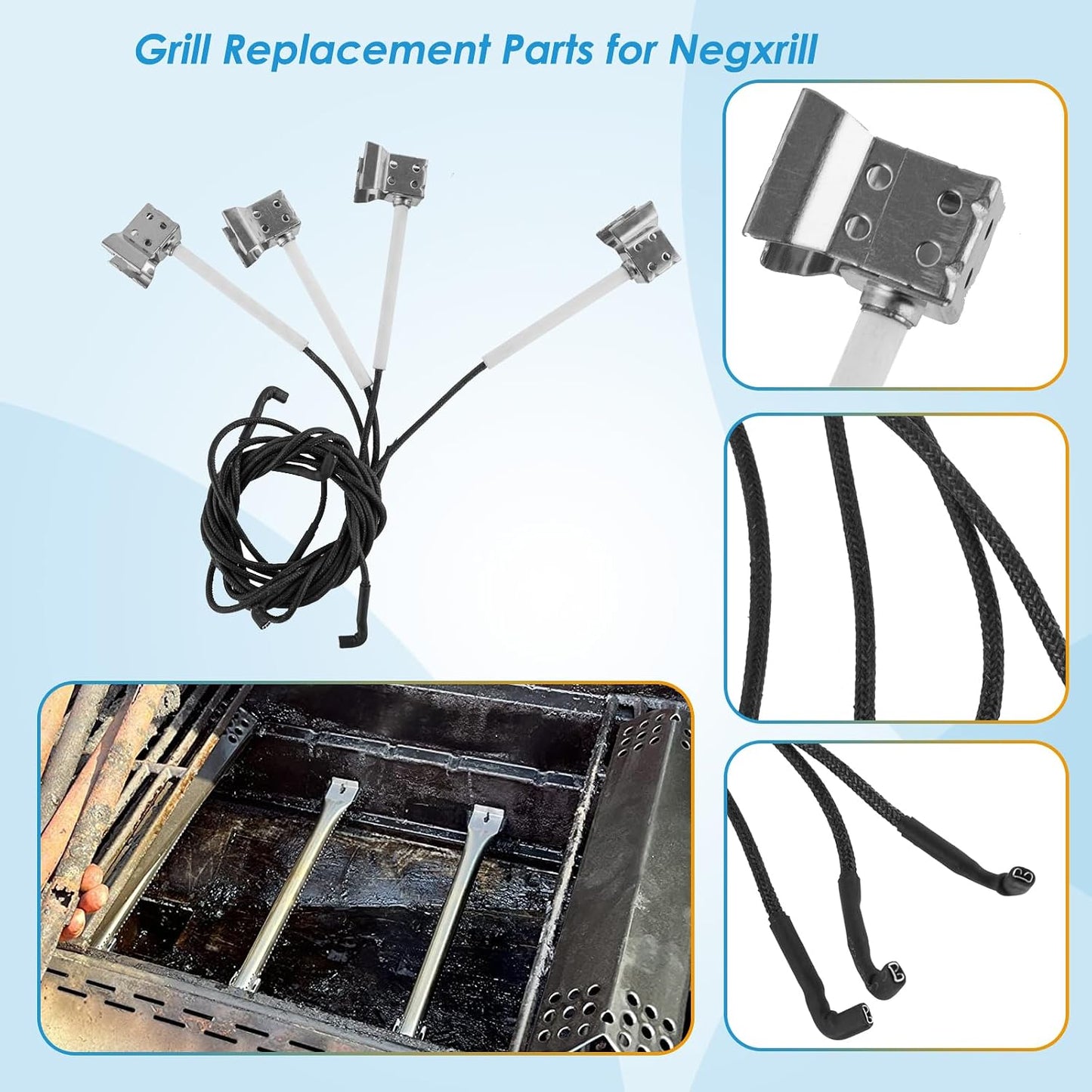 Encendedor parrilla Nexgrill 4 salidas botón táctil con cables