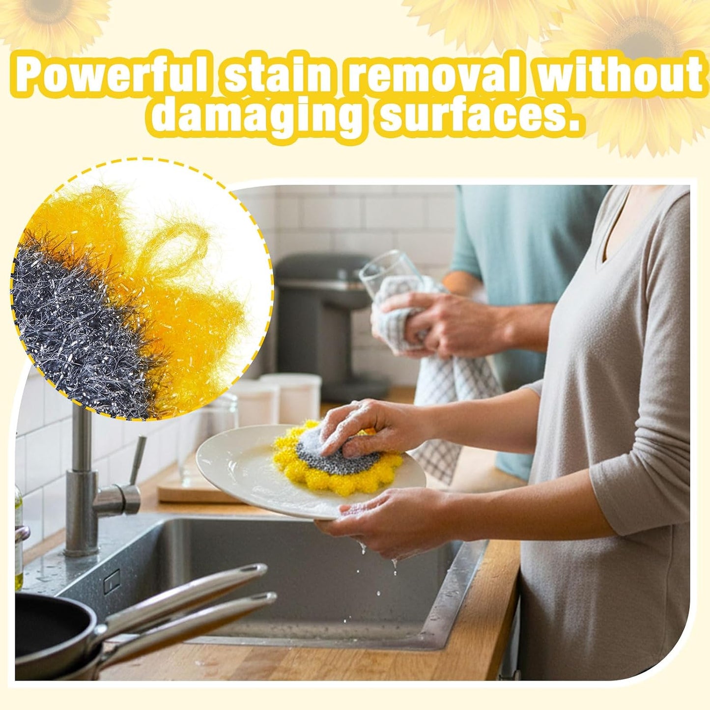 Esponja plato forma girasol doble cara no raya