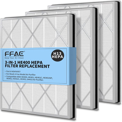 3 Filtros HEPA HE401 para Purificador Shark 4 Ventiladores