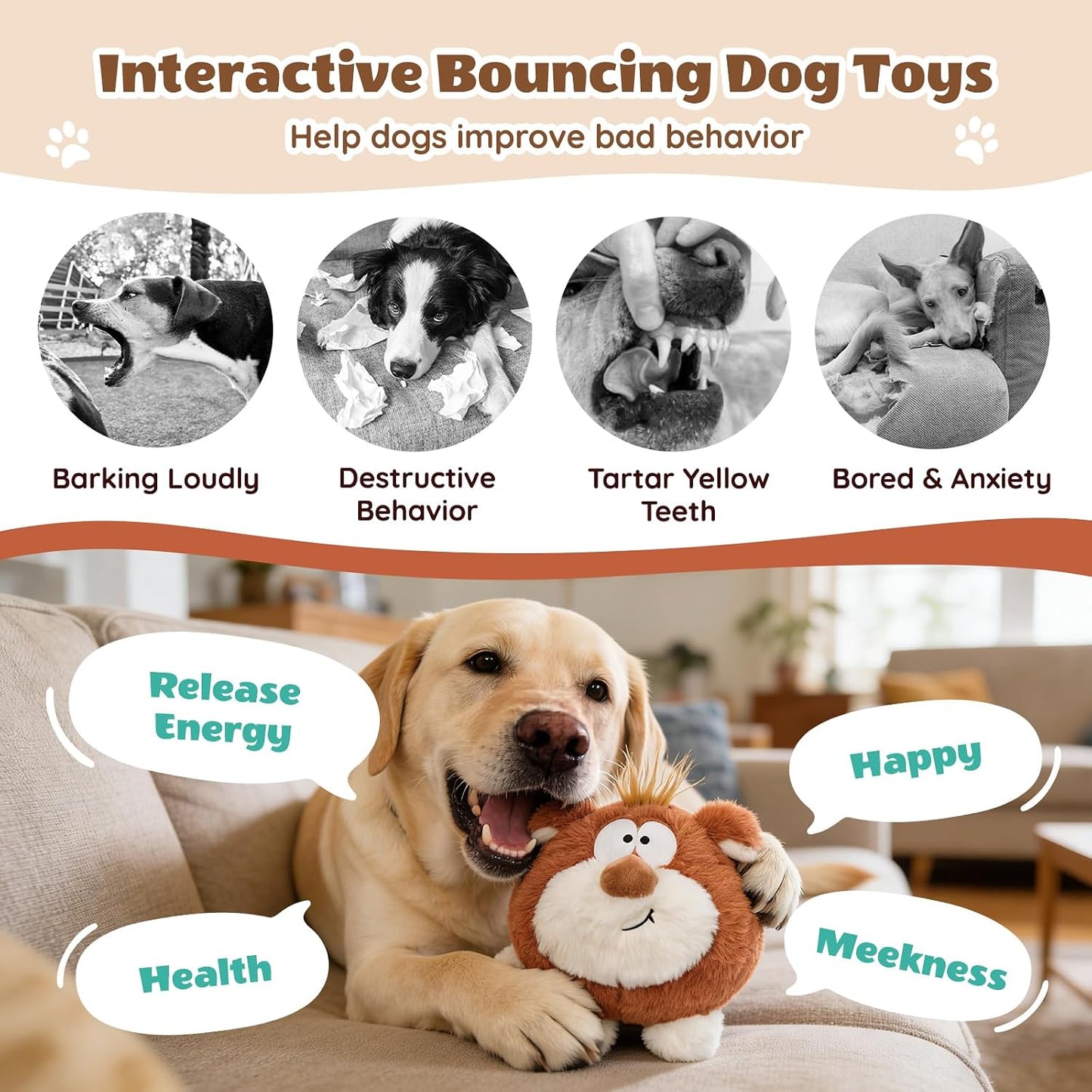 Juguetes perros interactivos felpa chirriantes USB