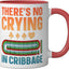 Taza cerámica para amantes del cribbage rojo/blanco