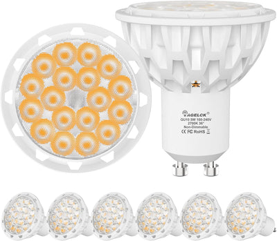 Bombilla LED GU10 5W blanco cálido 2700K equivalente 50W