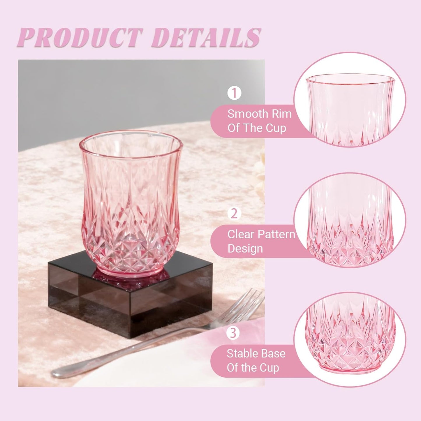 Set 40 vasos plástico vintage 12oz irrompibles para fiestas