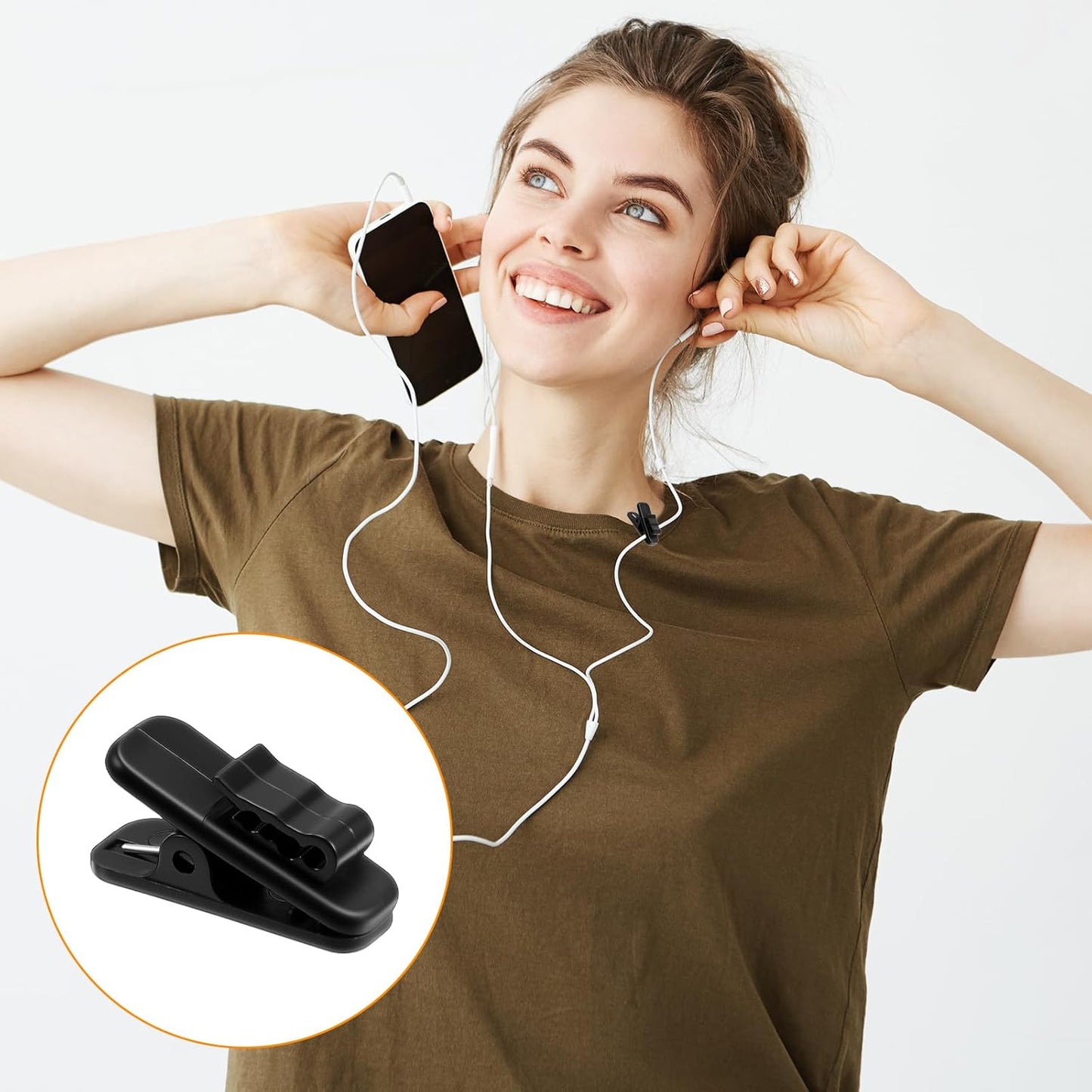 20 Clips Auriculares para Ropa y Micrófonos