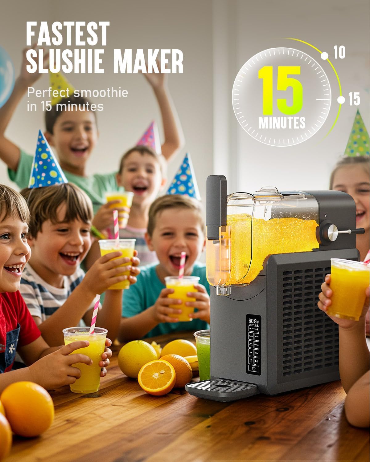 Máquina de granizado sin hielo 88 oz para hogar con LED