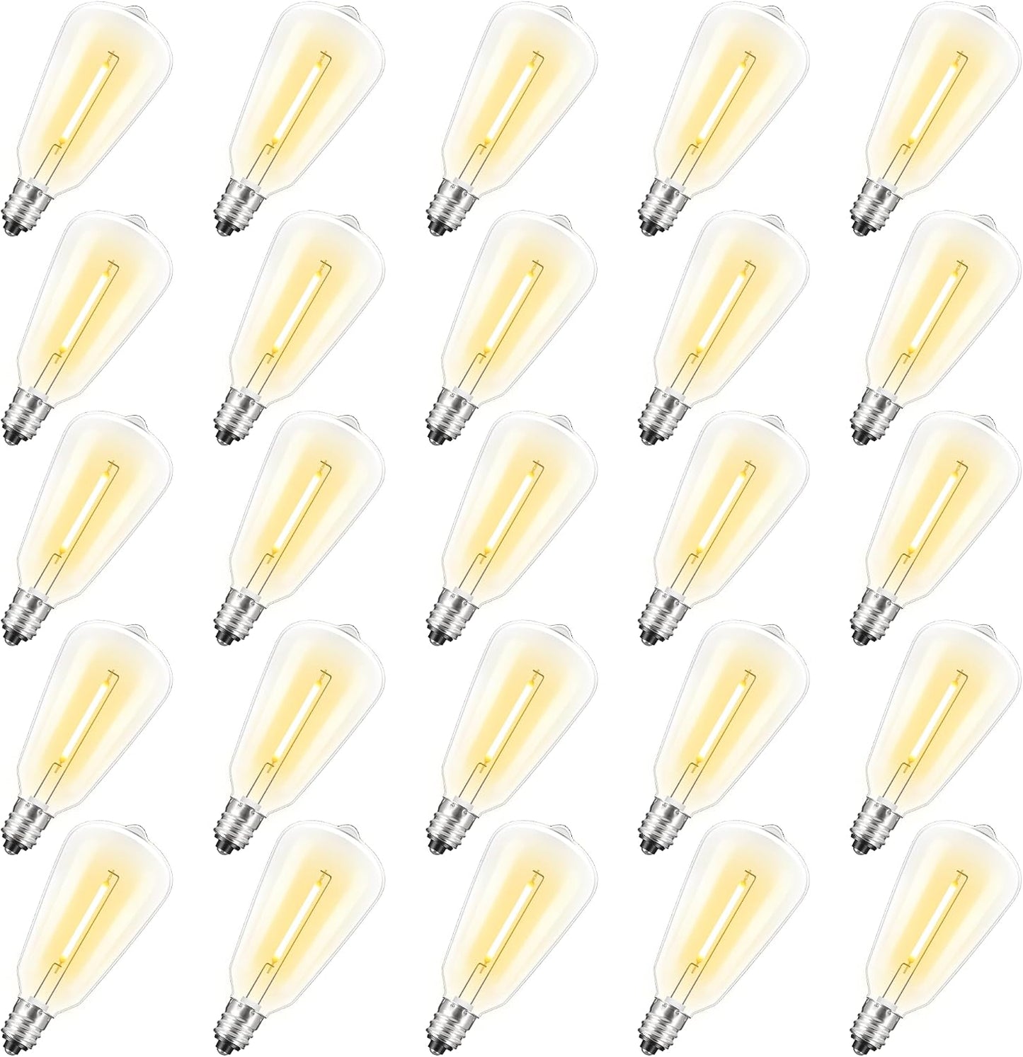 Pack 25 Bombillas LED ST38 E12 Regulables Blancas