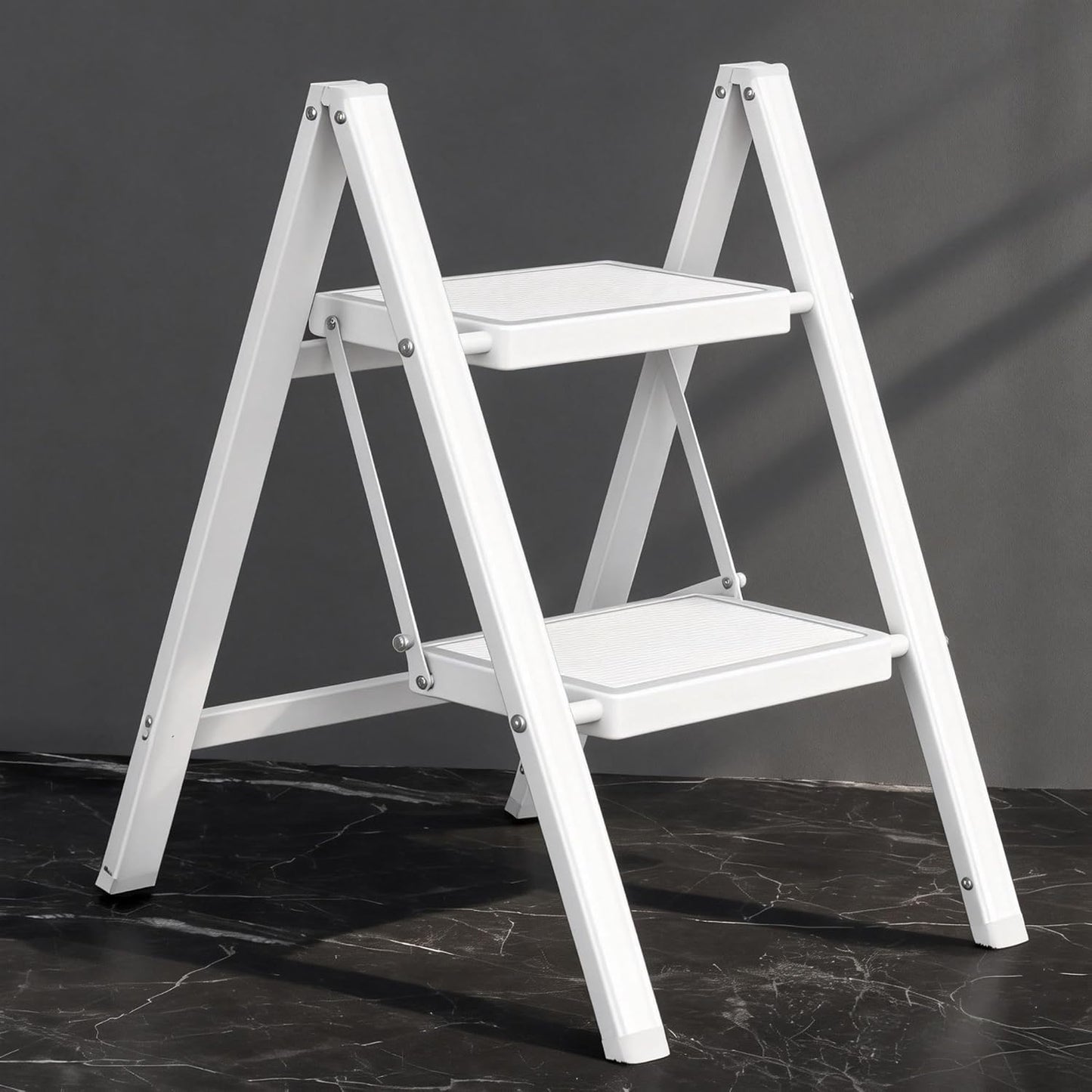 Escalera plegable 2 escalones acero 600lb antideslizante