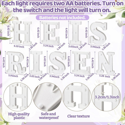 9 Pzas Decoración Pascua con Luz LED 6.42pulg Cristiana