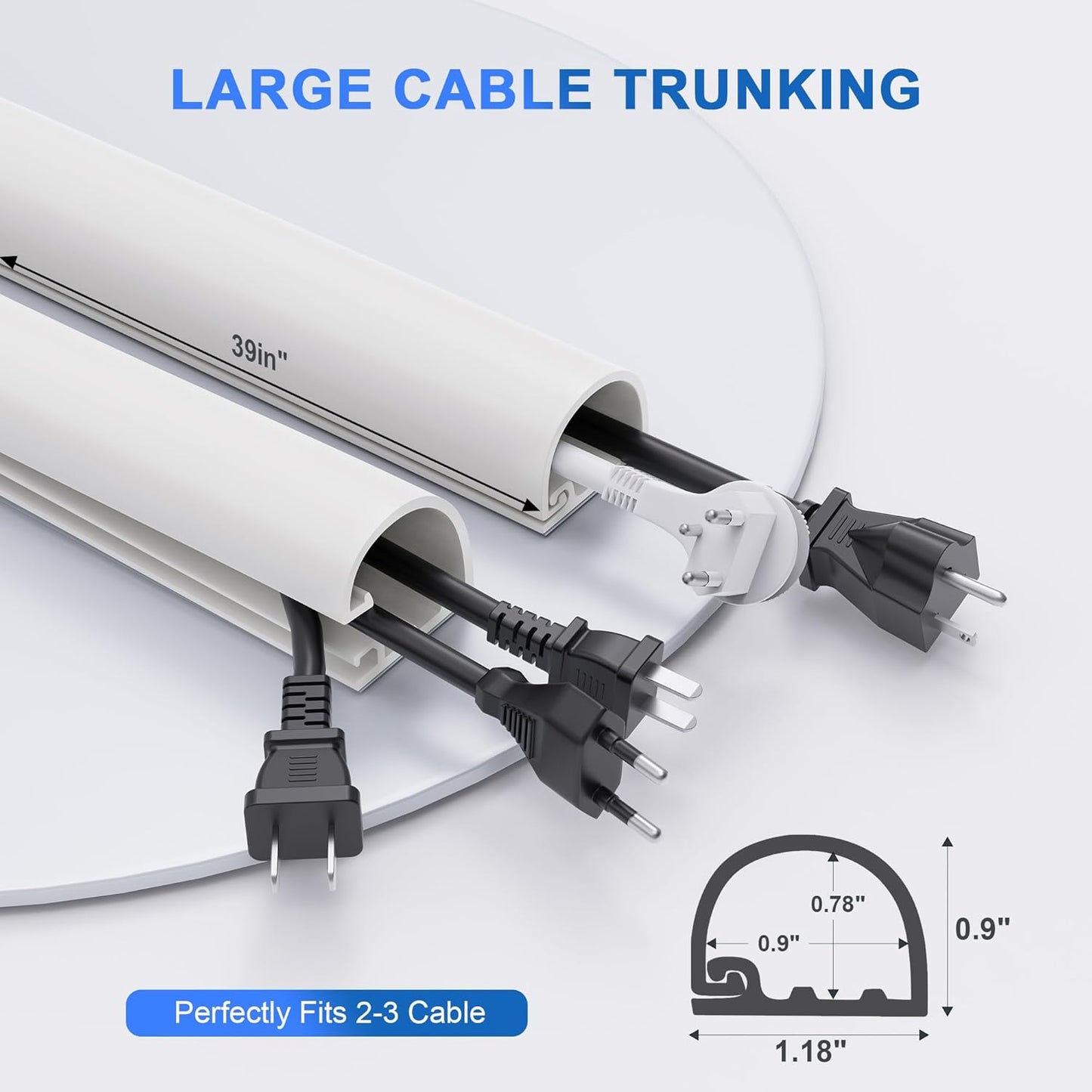 Ocultador cable 39pulg silicona gestionar cables pared