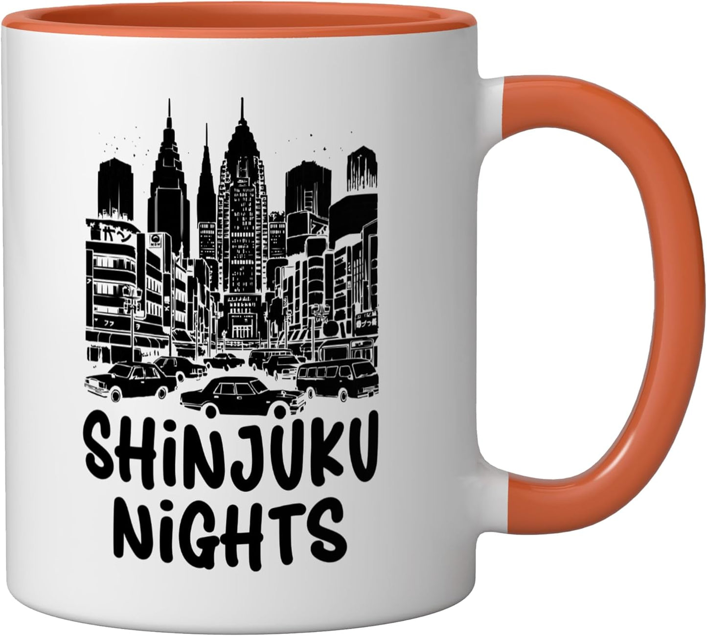 Taza Cerámica Japonesa Shinjuku Naranja/Blanco