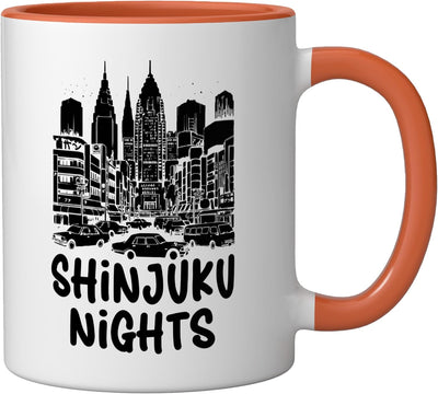 Taza Cerámica Japonesa Shinjuku Naranja/Blanco
