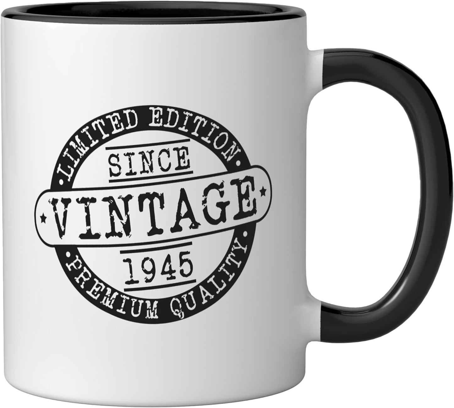 Taza Cerámica Vintage Estilo Rústico Negro/Blanco