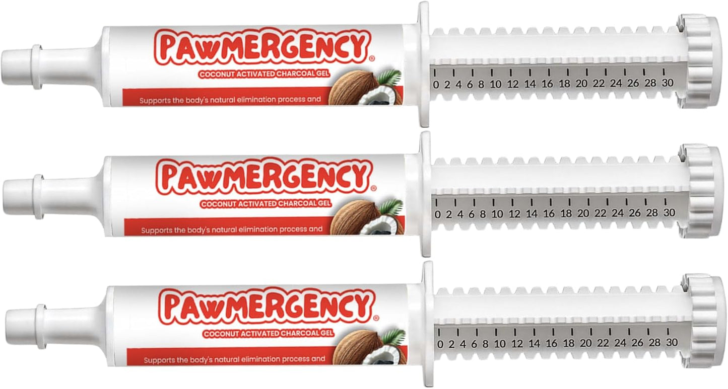 Kit auxilio carbón activado para mascotas 3 pzas