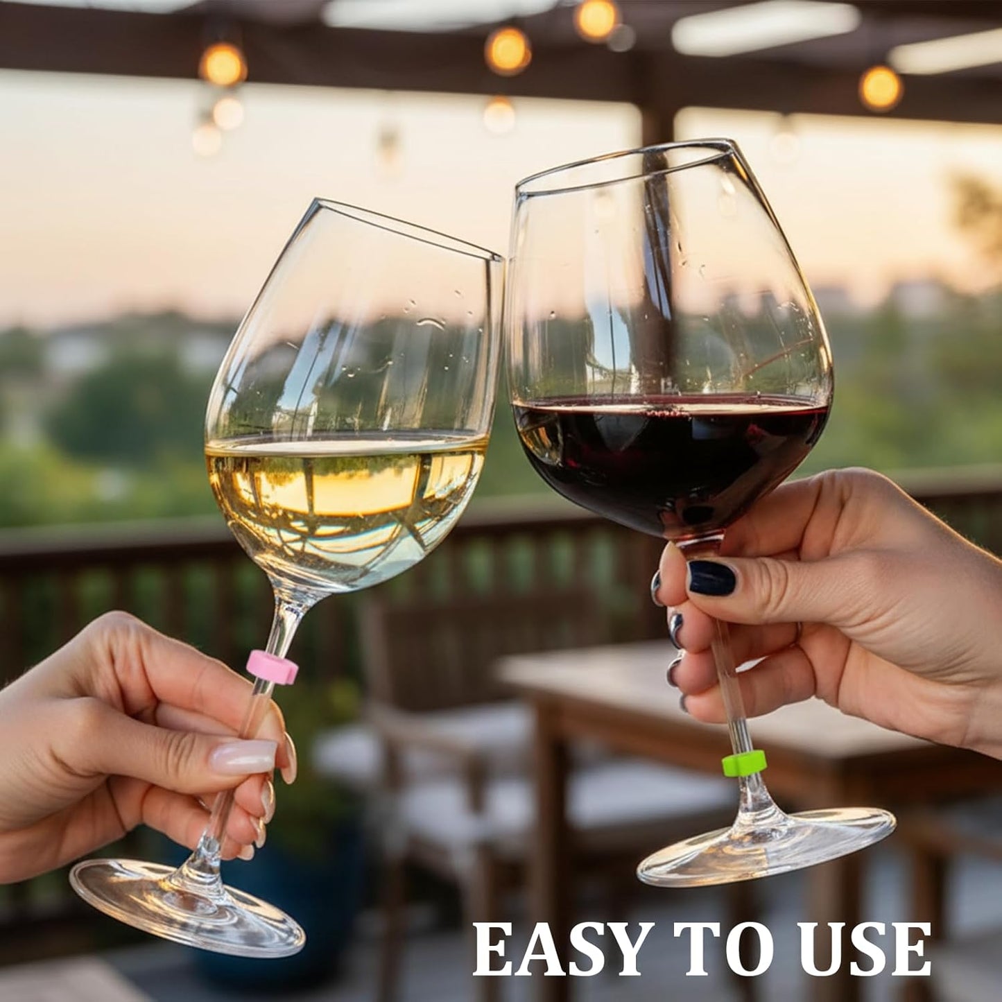 48 Marcadores Silicona Reutilizables para Copa Vino Estirables