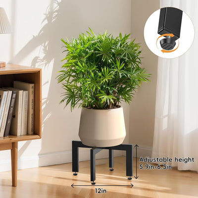 Soporte ajustable para plantas de metal con patas