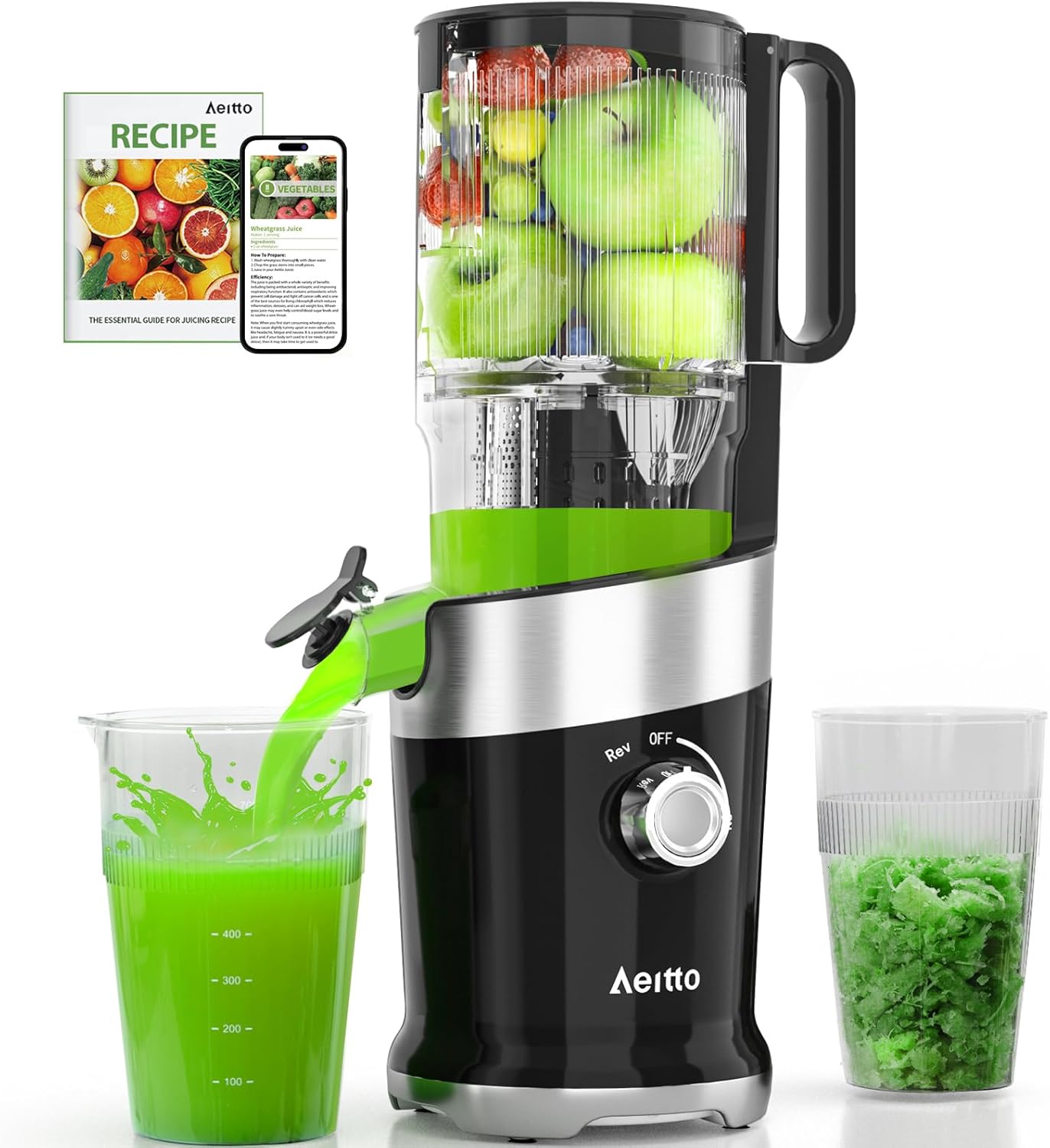 Extractor Jugos Frío Con Canal Completo Fácil Limpieza