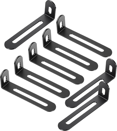 Soportes L metálicos negros ajustables 8 pzas