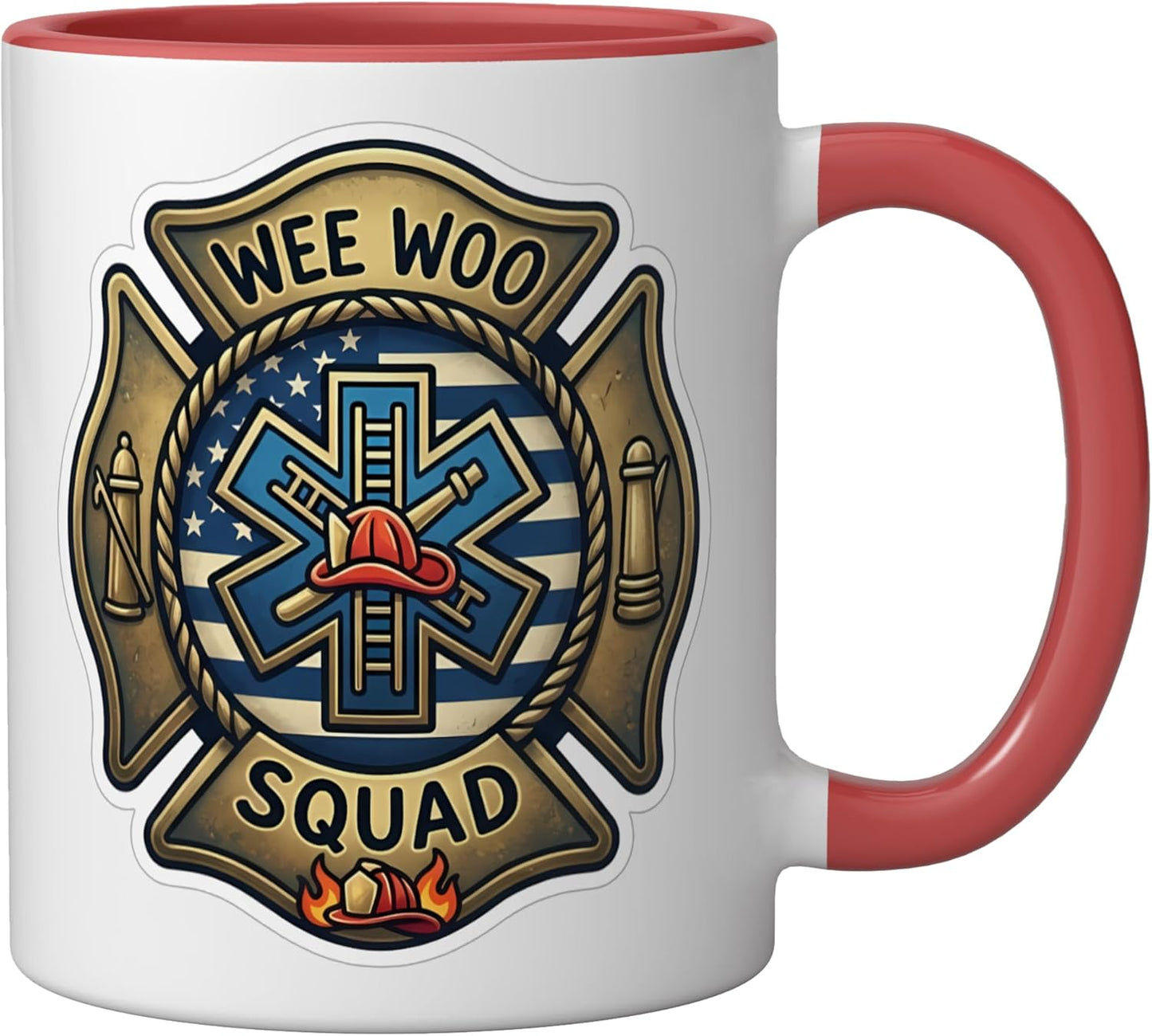 Taza Cerámica Bombero Rojo/Blanco Humorista