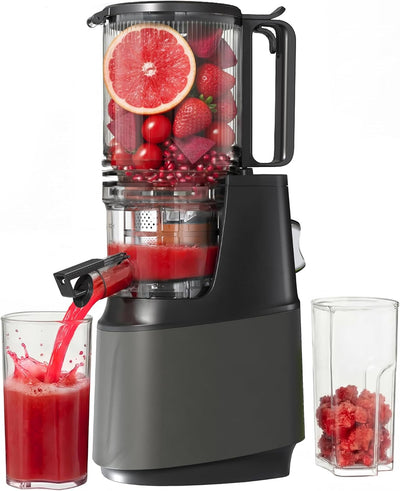 Exprimidor de prensa en frío con canal de 5.3 pulgadas para frutas y verduras