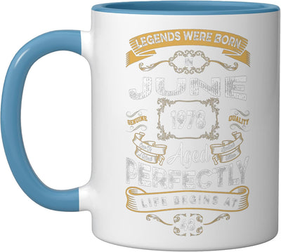 Taza Cerámica Edad de Oro 48 Años Azul/Blanco