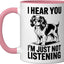 Taza cerámica de perro Cavalier King Charles Spaniel rosa/blanca
