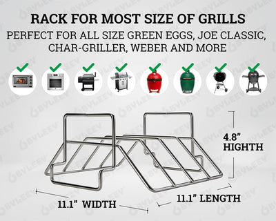 Estante acero inox para costillas y asado Green Egg