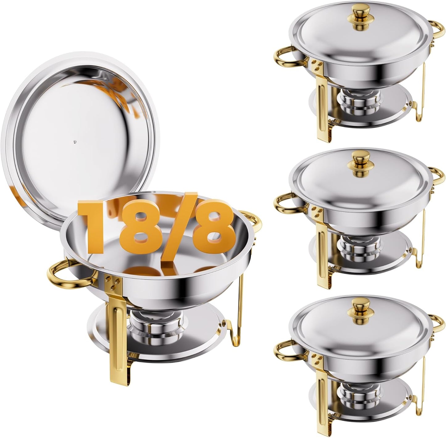 Set 4 Chafer Acero Inox 6qt para Eventos