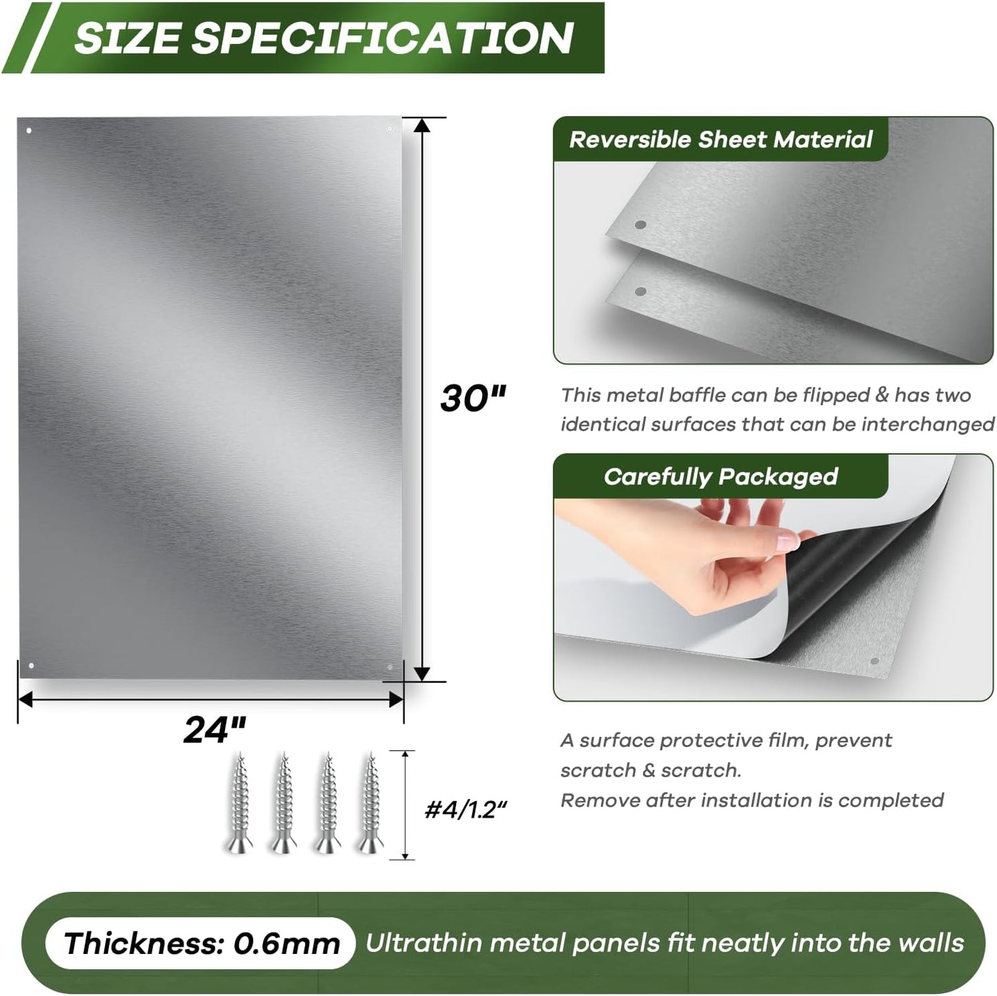 Panel acero inox 24x30pulg protector salpicaduras cocina