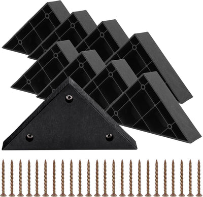 8 Pzas Patas Sofá Triangulares Plástico Negro 5.7x5.7pulg