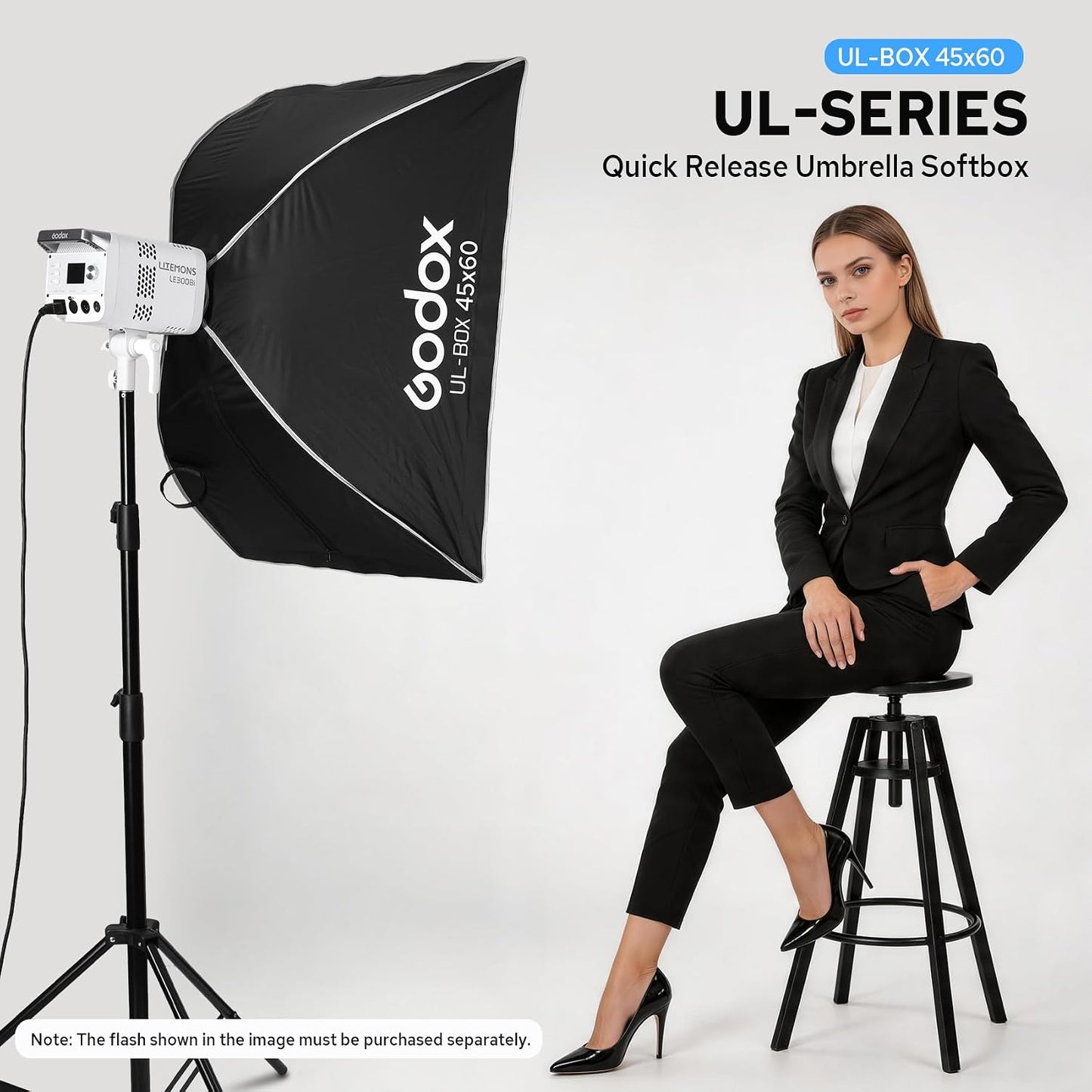 Caja luz rectangular 18x24pulg soporte Bowens versátil retratos