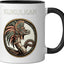 Taza cerámica Kukulkan dios del viento y lluvia negro/blanco