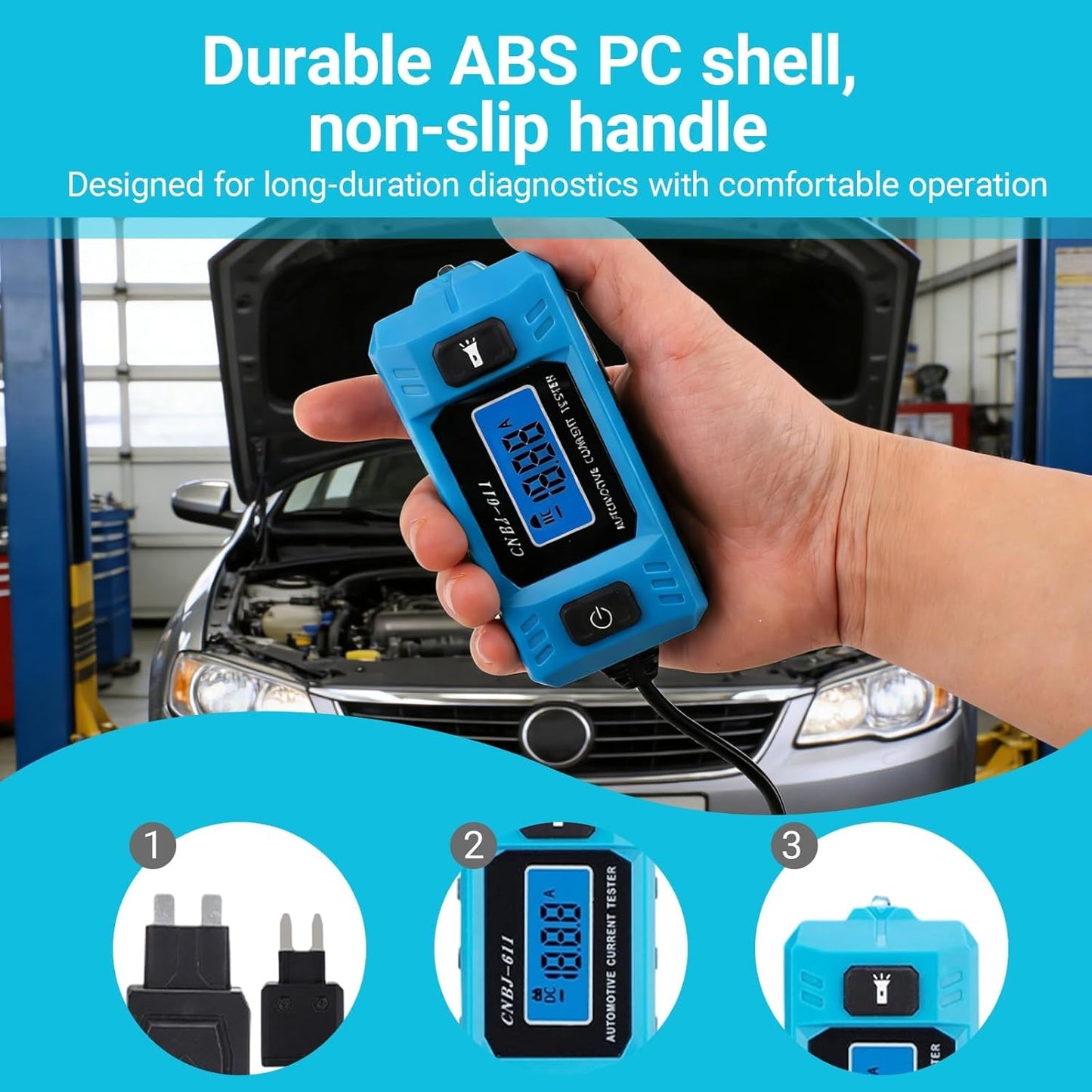 Probador circuito automotriz 20A 48V con pantalla LED
