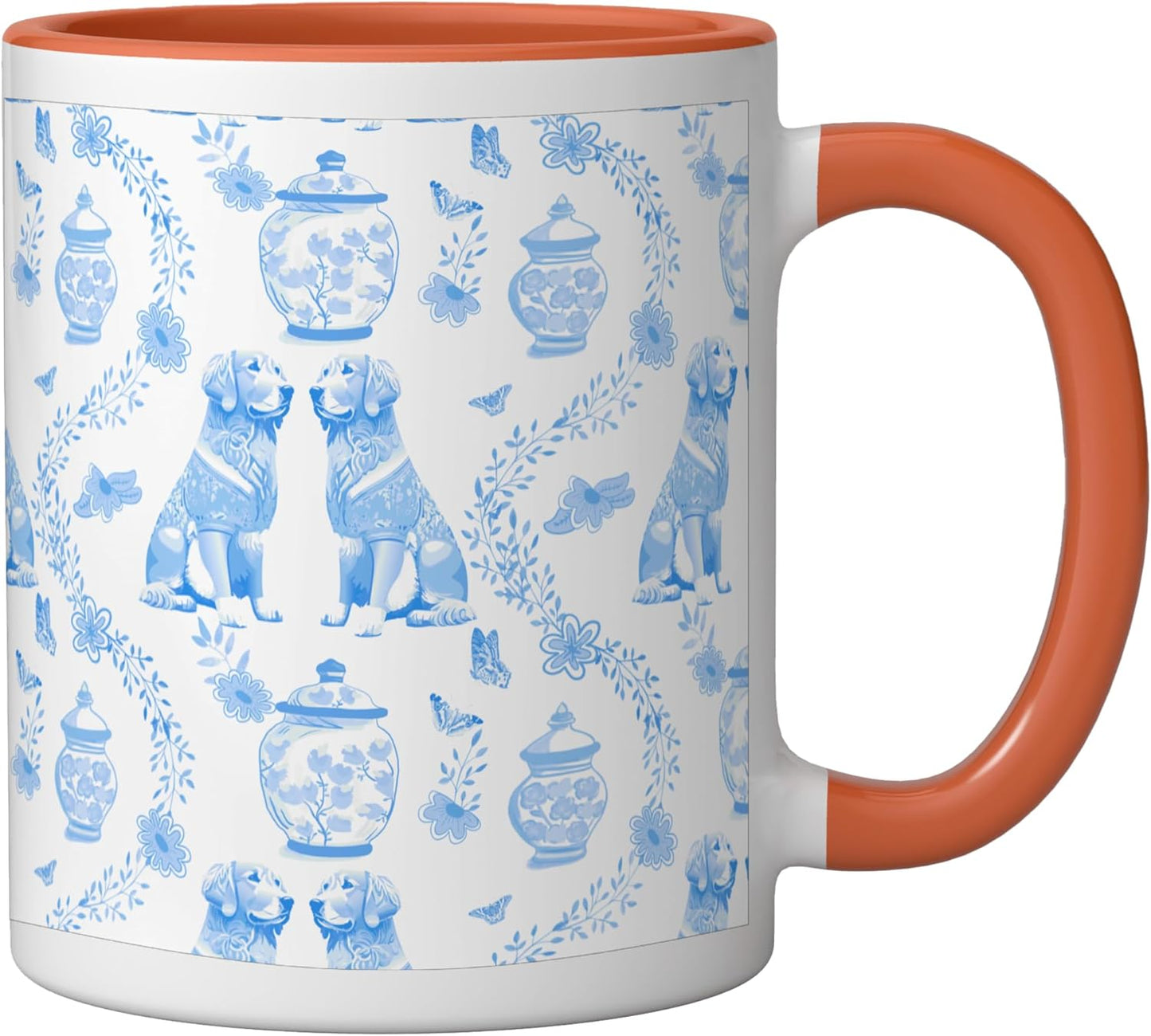 Taza Cerámica Golden Retriever Azul Claro
