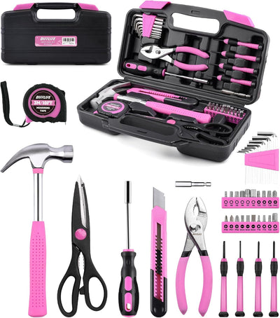 Juego 40 Pzas Herramientas Rosa Caja Plástico