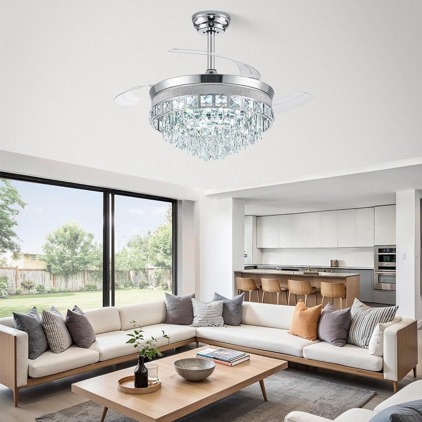 Ventilador techo 48pulg con luz LED 6 velocidades