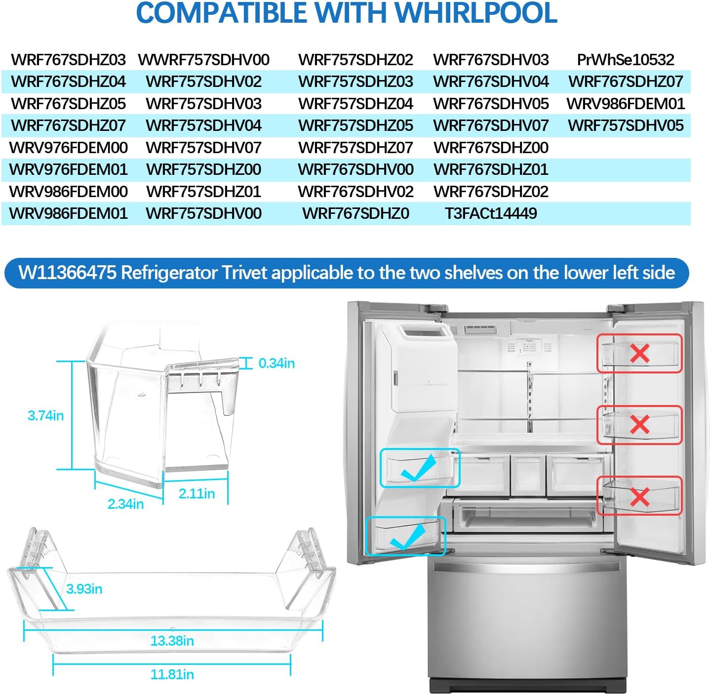 Contenedor estante puerta frig. comp. Whirlpool WRF767SDHZ