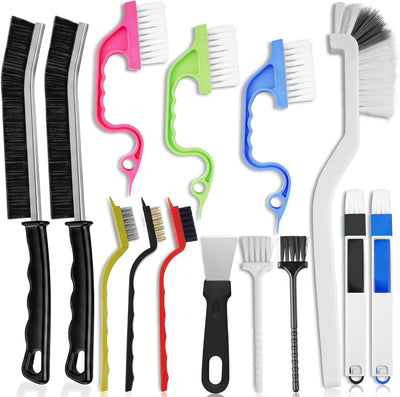 Set 14 Cepillos Limpieza Hendiduras Cerdas Duras Baño Cocina