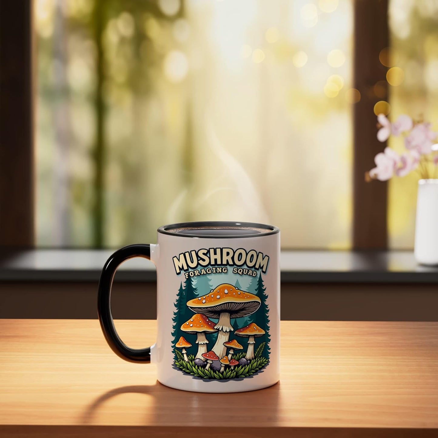 Taza cerámica para recolección de hongos morelos negro/blanco