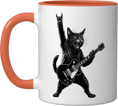 Taza Cerámica Rock'n Roll con Gato Tocando Guitarra