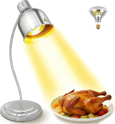 Lámpara calor alimentos acero inox 250W portátil
