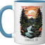 Taza cerámica Leadville Colorado diseño montaña azul/blanco