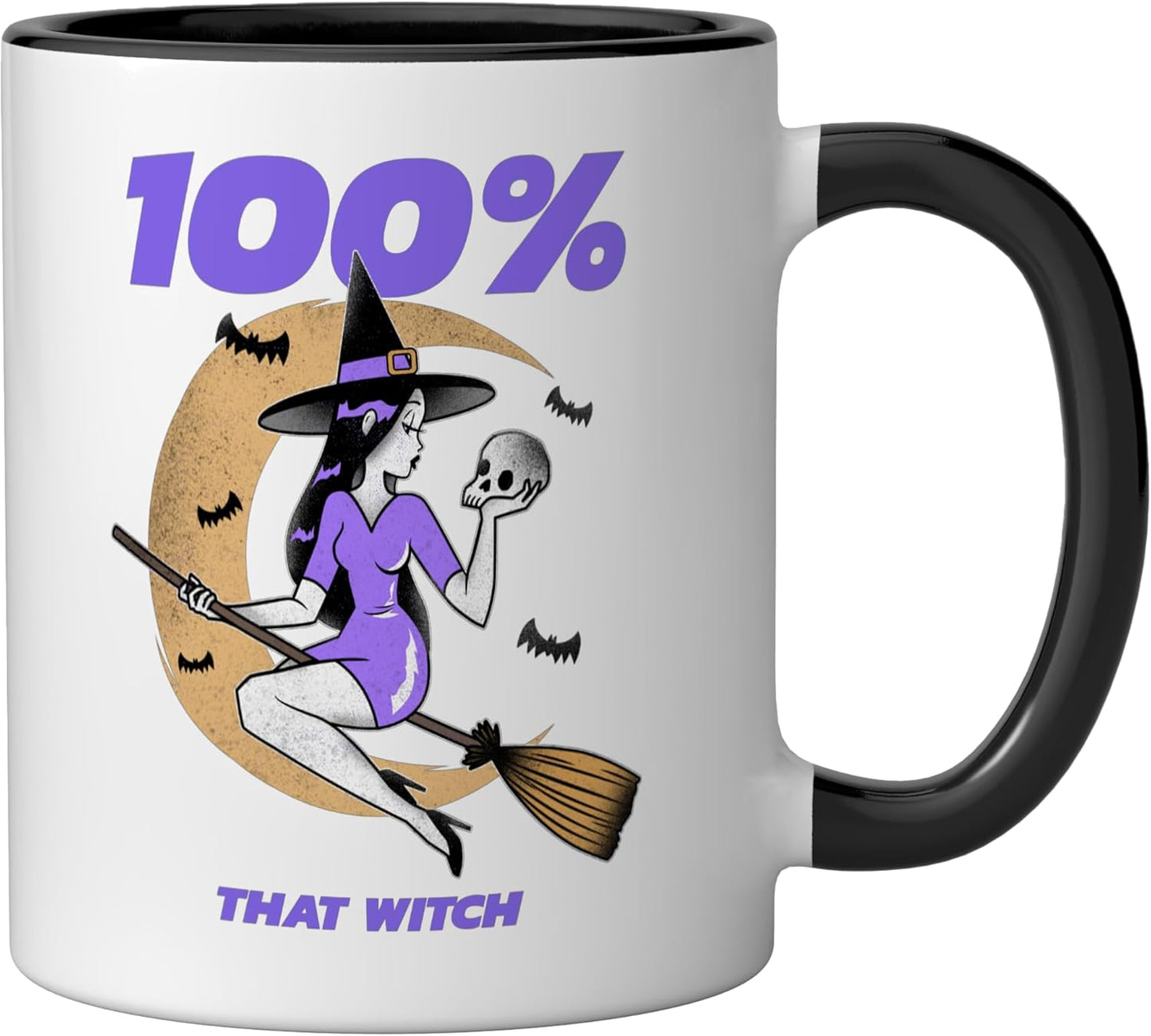 Taza cerámica That Witch 100% negra/blanca